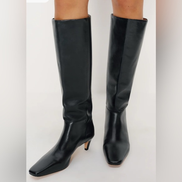 REFORMATION REMY Black Leather Knee High Boots Size US 6 $498 - Picture 2 of 9